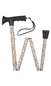 Poppies Pattern Folding Stick With Gel Grip Handle