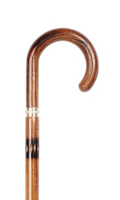Flamed Acacia Crook with Carved Shaft