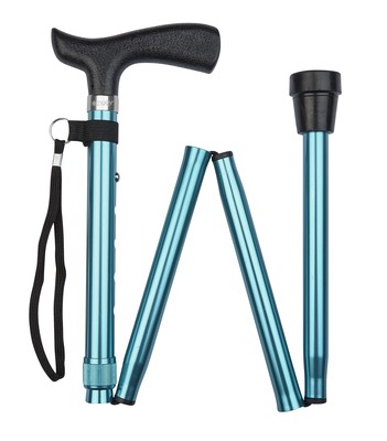 Teal Economy Crutch Handle Folding Stick