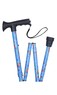 Blue Floral Pattern Folding Stick With Gel Grip Handle Thumbnail