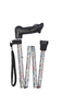 Floral Pattern Short Folding Stick With Anatomical Handle Thumbnail