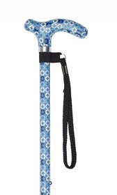 Blue Circles Pattern Adjustable Stick With Petite Patterned Handle