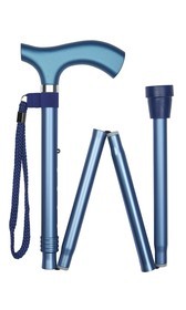Blue Crutch Handle Folding Stick