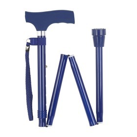 Blue Silicone Crutch Handle Folding Stick