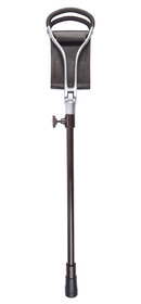 Brown Leather Adjustable Shooting Stick With Rubber Ferrule