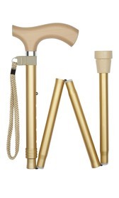 Gold Crutch Handle Folding Stick