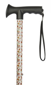 Poppies Pattern Adjustable Stick With Gel Grip Handle