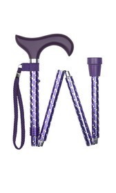 Purple Engraved Elegant Folding Stick