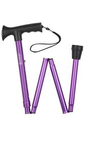 Purple Gel Grip Handle Folding Stick