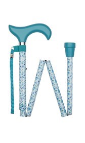 Turquoise Floral Pattern Folding Stick